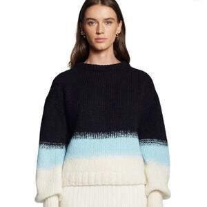 Eleven Six Sonia Ombré Colorblock Alpaca Cropped Sweater M/L NWT $328